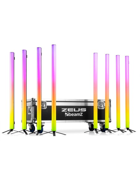ZEUS JUEGO DE TUBOS DE BATERÍA RGBW JUEGO DE 8 EN FLIGHTCASE