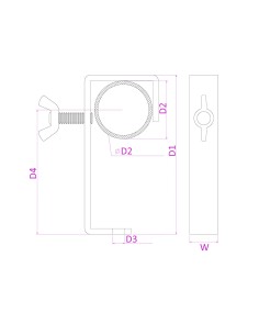 CC50B GANCHO DE MONTAJE 50MM 30KG - VERSIÓN EN NEGRO 2