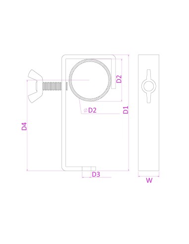 CC50B GANCHO DE MONTAJE 50MM 30KG - VERSIÓN EN NEGRO