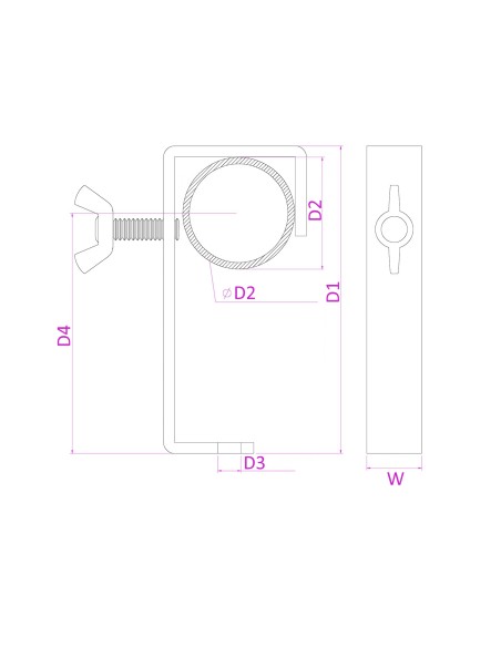 CC50B GANCHO DE MONTAJE 50MM 30KG - VERSIÓN EN NEGRO