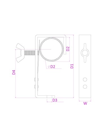CC50SB GANCHO DE MONTAJE 50MM 30KG PARA EFECTOS DE LUZ - NEGRO