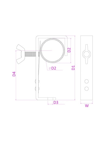 CC50SB GANCHO DE MONTAJE 50MM 30KG PARA EFECTOS DE LUZ - NEGRO