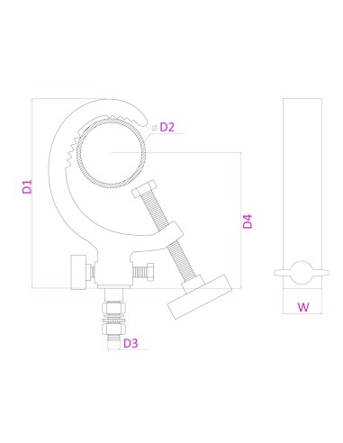 CC60B GANCHO DE MONTAJE 50KG EN FORMA DE G - VERSIÓN EN NEGRO