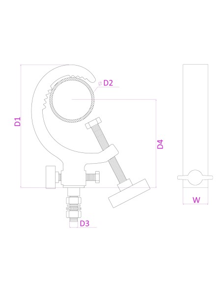 CC60B GANCHO DE MONTAJE 50KG EN FORMA DE G - VERSIÓN EN NEGRO