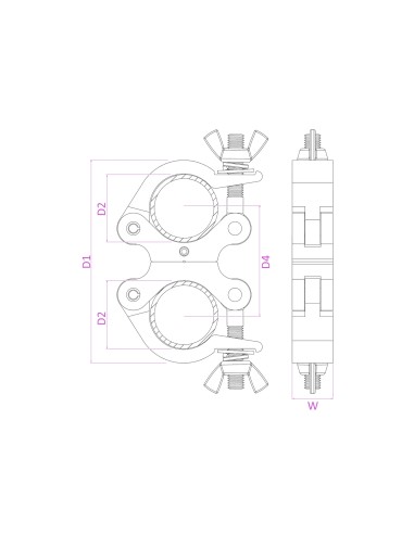 BC50-200D GARRA GIRATORIA SLIMLINE 200KG ALU