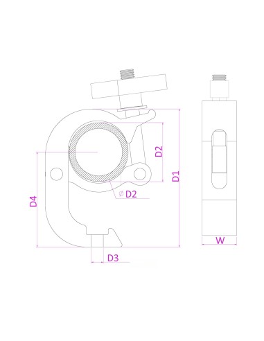BC50-250Q GARRA DE GANCHO SLIMLINE 250KG ALU