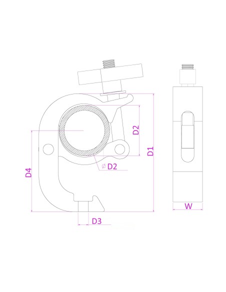 BC50-250Q GARRA DE GANCHO SLIMLINE 250KG ALU