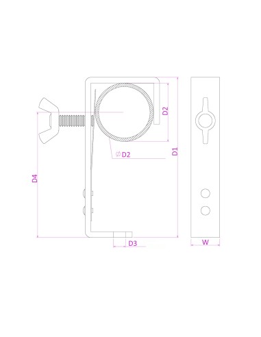 BC50B-50 GANCHO DE MONTAJE NEGRO 50KG