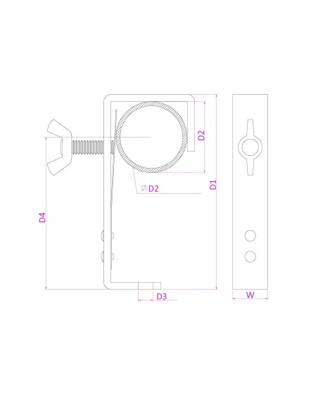 BC50B-50 GANCHO DE MONTAJE NEGRO 50KG