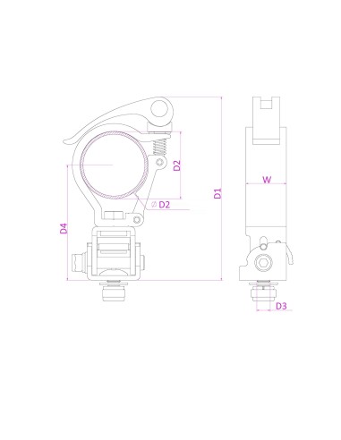 BC50-50F GARRA DE AGARRE RÁPIDO TILT AJUSTABLE ALU