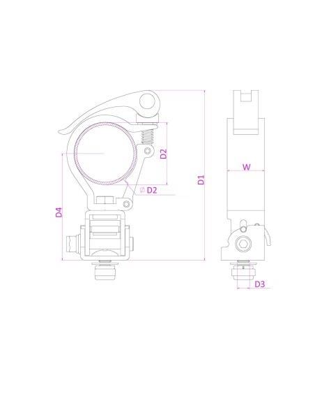 BC50-50F GARRA DE AGARRE RÁPIDO TILT AJUSTABLE ALU