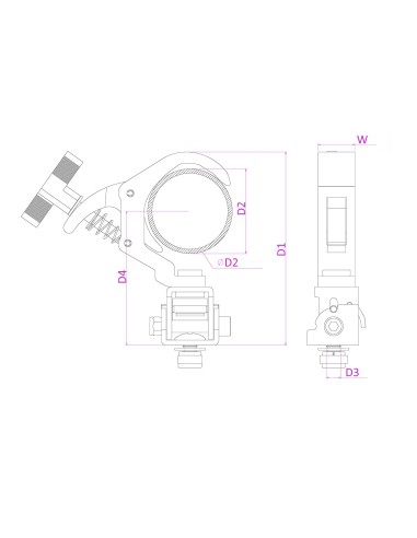 BC50-150F GARRA DE AGARRE RÁPIDO TILT AJUSTABLE ALU