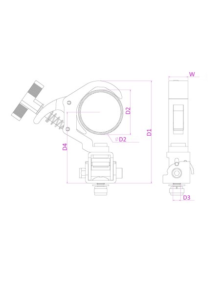 BC50-150F GARRA DE AGARRE RÁPIDO TILT AJUSTABLE ALU