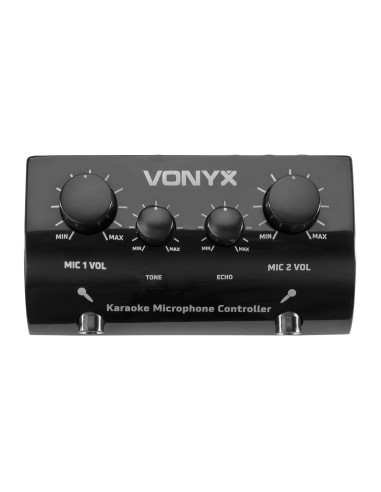 AV430B CONTROLADOR MICRÓFONOS KARAOKE NEGRO