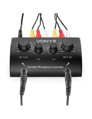 AV430B CONTROLADOR MICRÓFONOS KARAOKE NEGRO