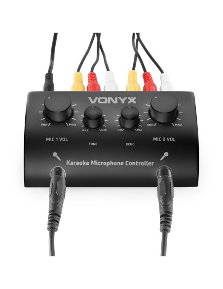 AV430B CONTROLADOR MICRÓFONOS KARAOKE NEGRO