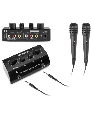 AV430B CONTROLADOR MICRÓFONOS KARAOKE NEGRO