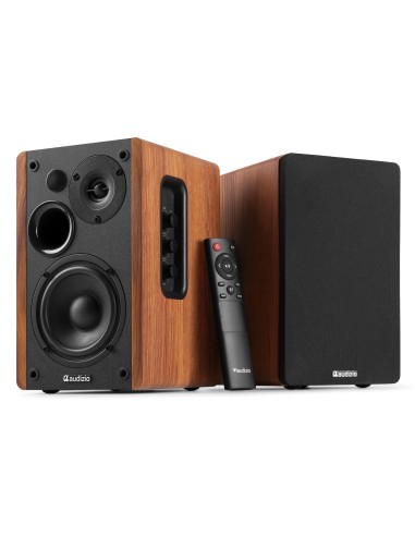 KS01 JUEGO DE ALTAVOCES DE ESTANTERÍA ACTIVOS 80W MADERA