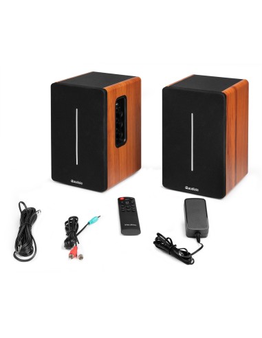 KS01B JUEGO DE ALTAVOCES DE ESTANTERÍA ACTIVOS 120W BT MADERA