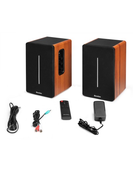 KS01B JUEGO DE ALTAVOCES DE ESTANTERÍA ACTIVOS 120W BT MADERA