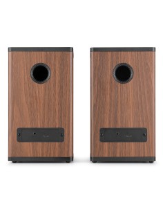 BS20 CONJUNTO DE ALTAVOCES ACTIVOS PARA ESTANTERÍA CON BATERÍA, MADERA OSCURA 2