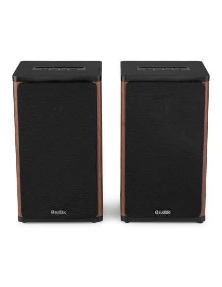 BS20 CONJUNTO DE ALTAVOCES ACTIVOS PARA ESTANTERÍA CON BATERÍA, MADERA OSCURA