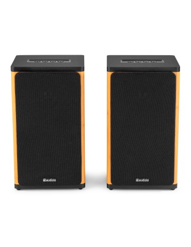 BS20 CONJUNTO DE ALTAVOCES ACTIVOS DE ESTANTERÍA CON BATERÍA, BAMBÚ