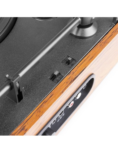 RP170L GIRADISCOS CON CAJA DE ALMACENAJE DE VINILOS MADERA