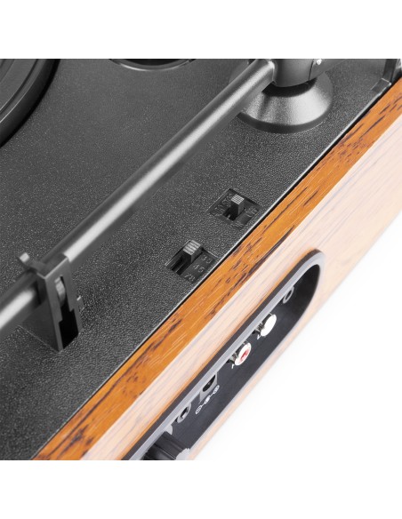 RP170L GIRADISCOS CON CAJA DE ALMACENAJE DE VINILOS MADERA