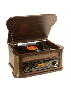 MEMPHIS GIRADISCOS VINTAGE MADERA OSCURA