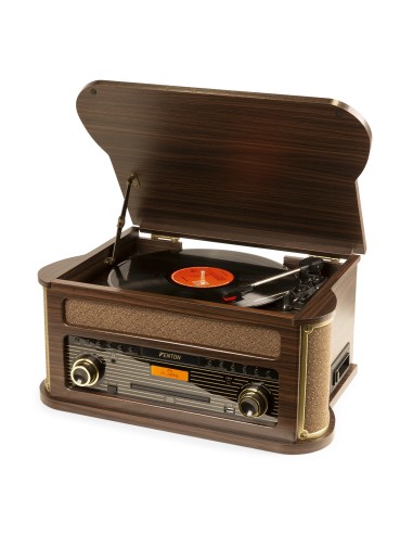 MEMPHIS GIRADISCOS VINTAGE MADERA OSCURA