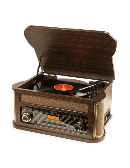 MEMPHIS GIRADISCOS VINTAGE MADERA OSCURA