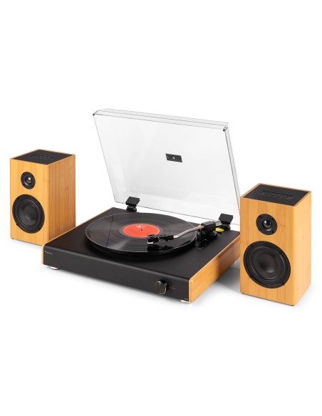 RP337BB TOCADISCOS VINTAGE CON ALTAVOCES BT INALÁMBRICOS BAMBÚ