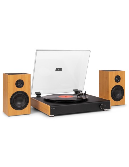 RP337BB TOCADISCOS VINTAGE CON ALTAVOCES BT INALÁMBRICOS BAMBÚ