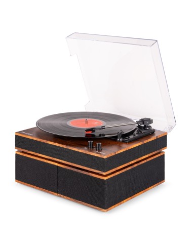 TUPELO TOCADISCOS BT CON 2 ALTAVOCES MADERA