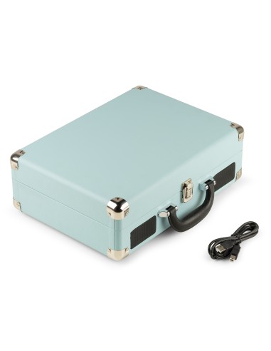 RP114BL GIRADISCOS TIPO MALETÍN, AZUL