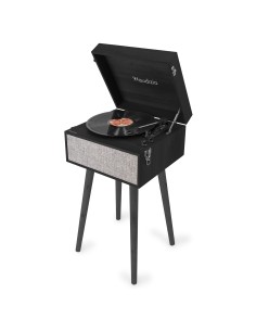 TOCADISCOS FREMONT CON SOPORTE NEGRO 2
