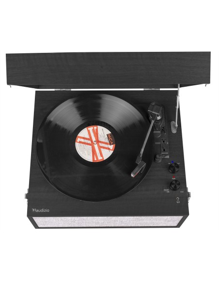 TOCADISCOS FREMONT CON SOPORTE NEGRO