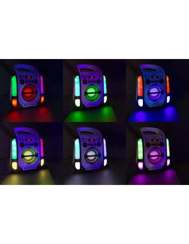 SBS30W SISTEMA KARAOKE CON CD Y 2 MICROS BLANCO