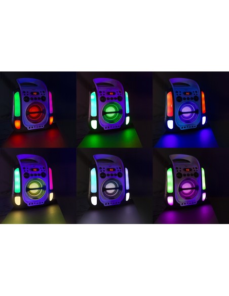 SBS30W SISTEMA KARAOKE CON CD Y 2 MICROS BLANCO