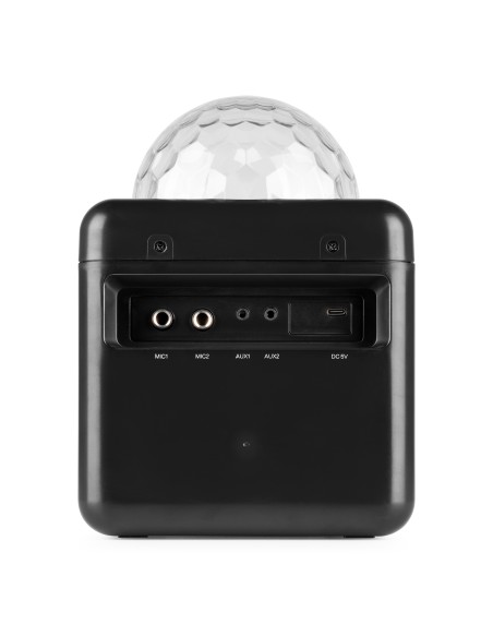 KAR15B ALTAVOZ KARAOKE CON 2 MICRÓFONOS NEGRO