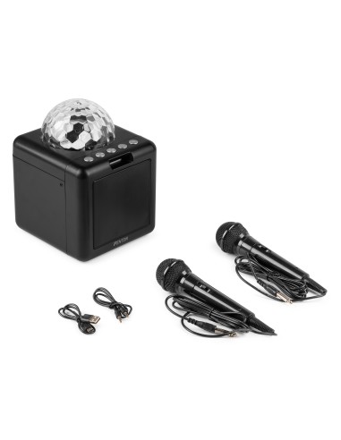 KAR15B ALTAVOZ KARAOKE CON 2 MICRÓFONOS NEGRO