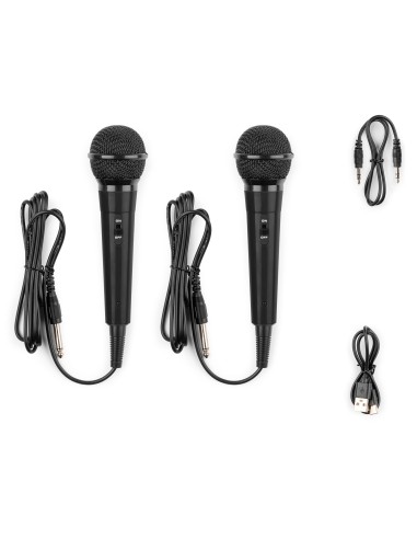 KAR15B ALTAVOZ KARAOKE CON 2 MICRÓFONOS NEGRO