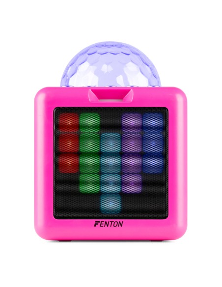 KAR15P ALTAVOZ KARAOKE CON 2 MICRÓFONOS PINK