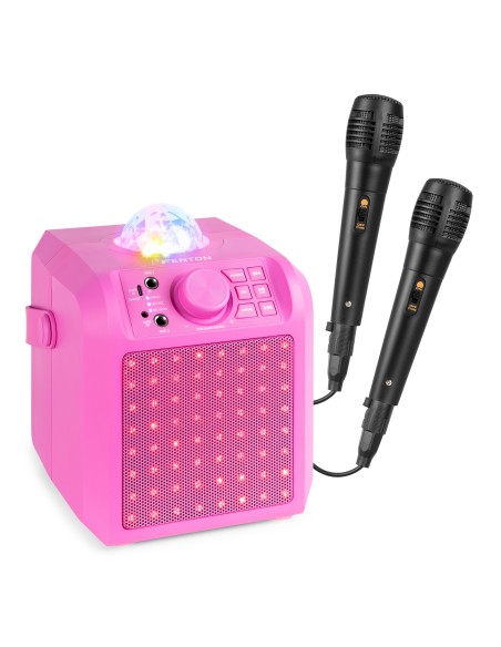 KAR55P ALTAVOZ KARAOKE CON LED JELLY BALL ROSA