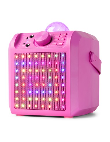 KAR55P ALTAVOZ KARAOKE CON LED JELLY BALL ROSA