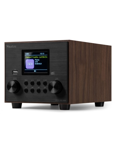 InicioHiFi domesticoDAB & Internet Radios Power Dynamics VIESTE RADIO DAB+ CON SUBWOOFER MADERA vista 6