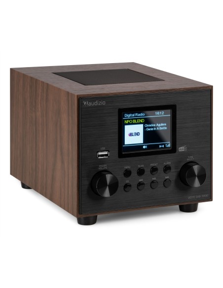 InicioHiFi domesticoDAB & Internet Radios Power Dynamics VIESTE RADIO DAB+ CON SUBWOOFER MADERA vista 7