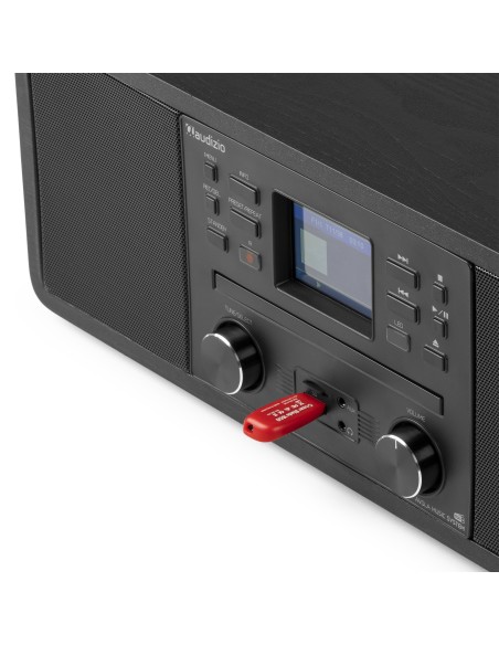 AVOLA SISTEMA DE MÚSICA DIGITAL CD/BT/DAB+/INTERNET NEGRO