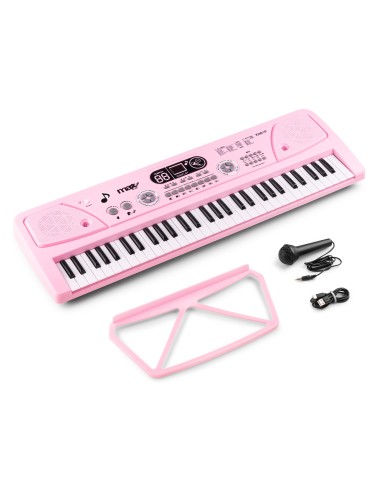 KD61P TECLADO ELECTRÓNICO 61 TECLAS CON BATERÍA ROSA